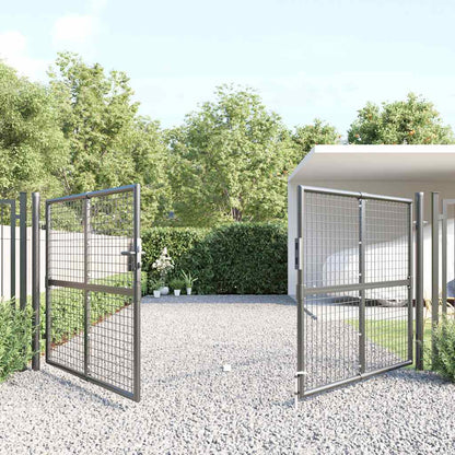 Cancello da Giardino in Rete Antracite 300x125 cm in Acciaio Zincato | homemem39
