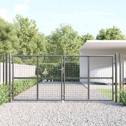 Cancello da Giardino in Rete Antracite 300x125 cm in Acciaio Zincato | homemem39
