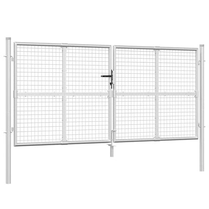 Cancello da Giardino in Rete Argento 300x125 cm in Acciaio Zincato | homemem39