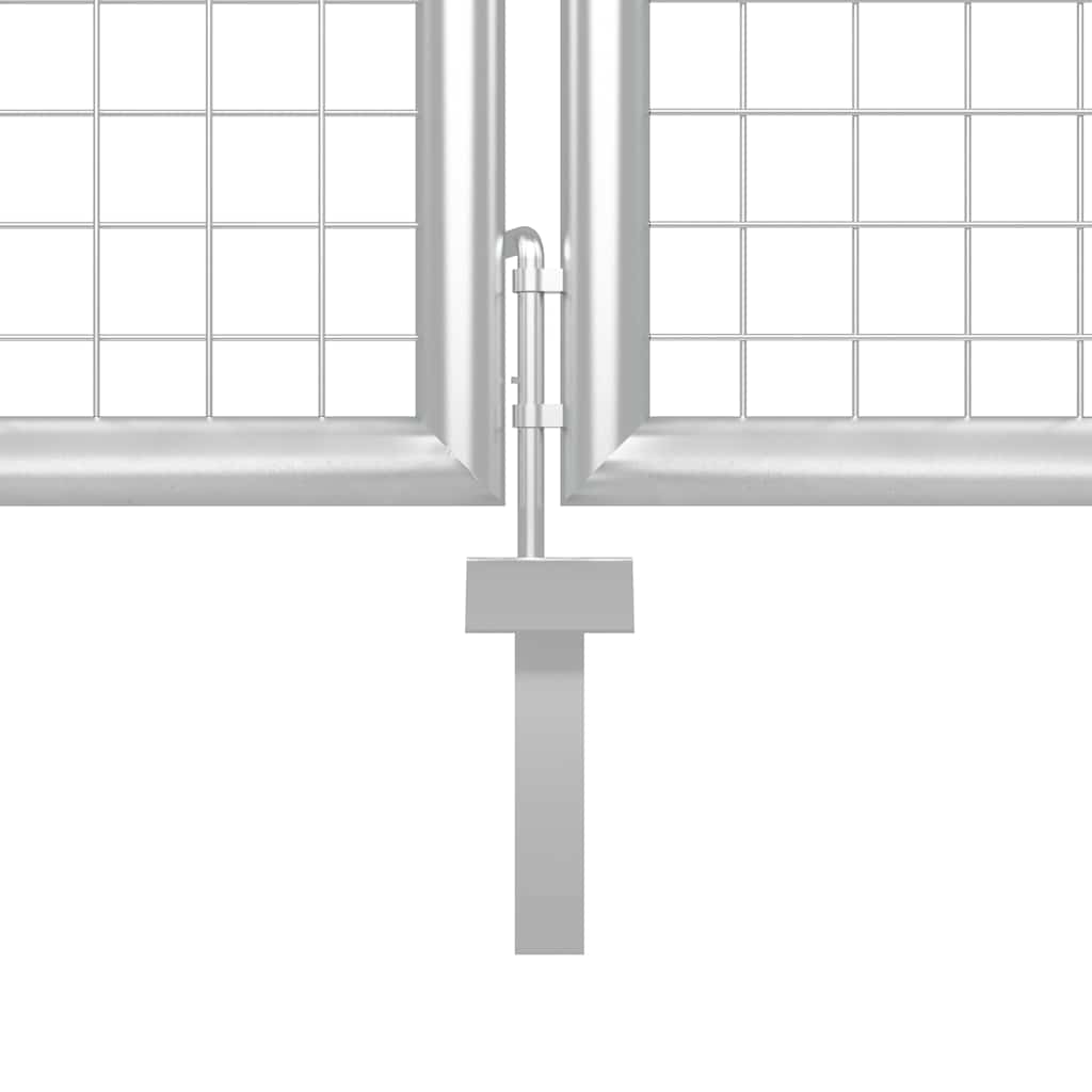 Cancello da Giardino in Rete Argento 300x125 cm in Acciaio Zincato | homemem39