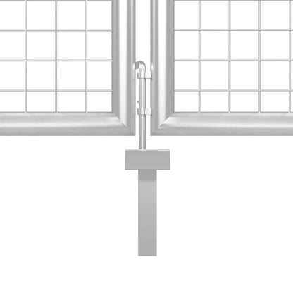 Cancello da Giardino in Rete Argento 300x125 cm in Acciaio Zincato | homemem39