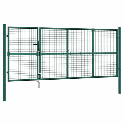 Cancello da Giardino in Rete Verde 350x125 cm in Acciaio Zincato | homemem39