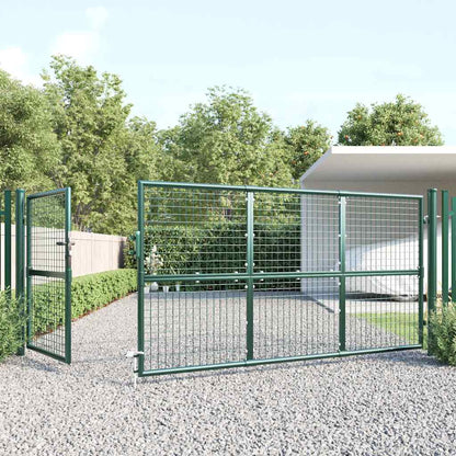 Cancello da Giardino in Rete Verde 350x125 cm in Acciaio Zincato | homemem39