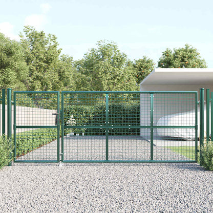 Cancello da Giardino in Rete Verde 350x125 cm in Acciaio Zincato | homemem39