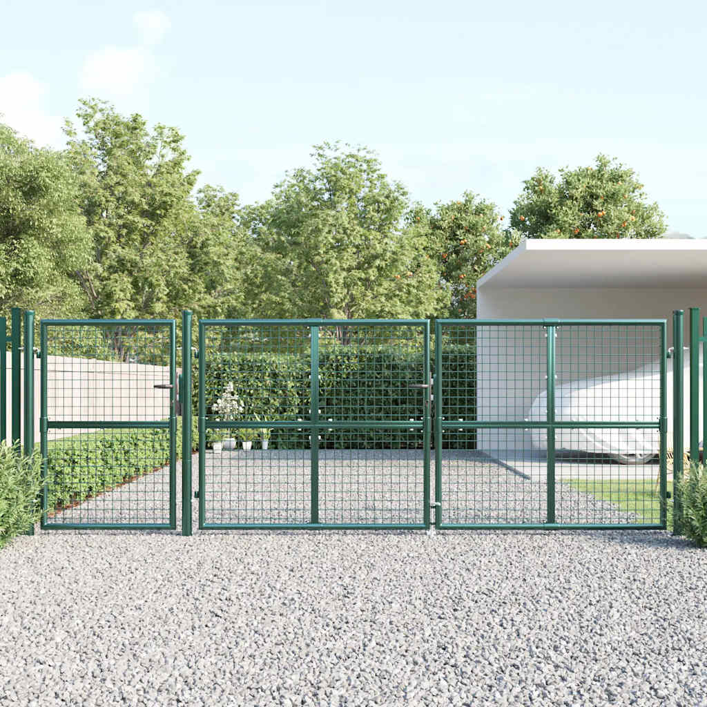Cancello da Giardino in Rete Verde 400x125 cm in Acciaio Zincato | homemem39