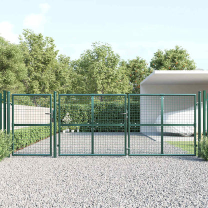 Cancello da Giardino in Rete Verde 400x125 cm in Acciaio Zincato | homemem39