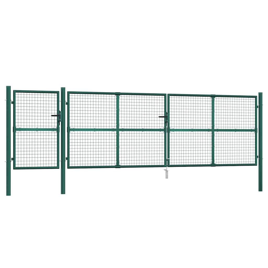 Cancello da Giardino in Rete Verde 500x125 cm in Acciaio Zincato | homemem39