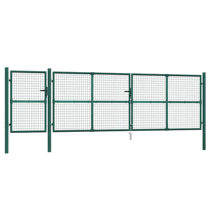 Cancello da Giardino in Rete Verde 500x125 cm in Acciaio Zincato | homemem39