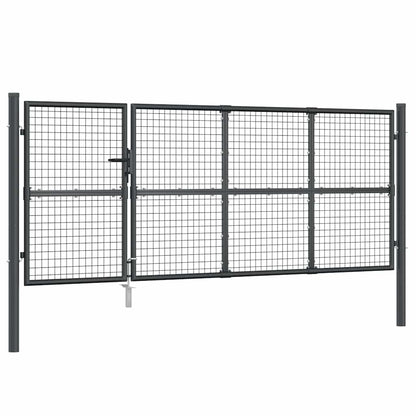 Cancello da Giardino in Rete Antracite 350x125 cm in Acciaio Zincato | homemem39