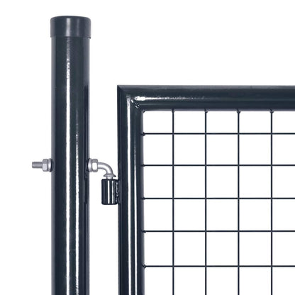 Cancello da Giardino in Rete Antracite 350x125 cm in Acciaio Zincato | homemem39