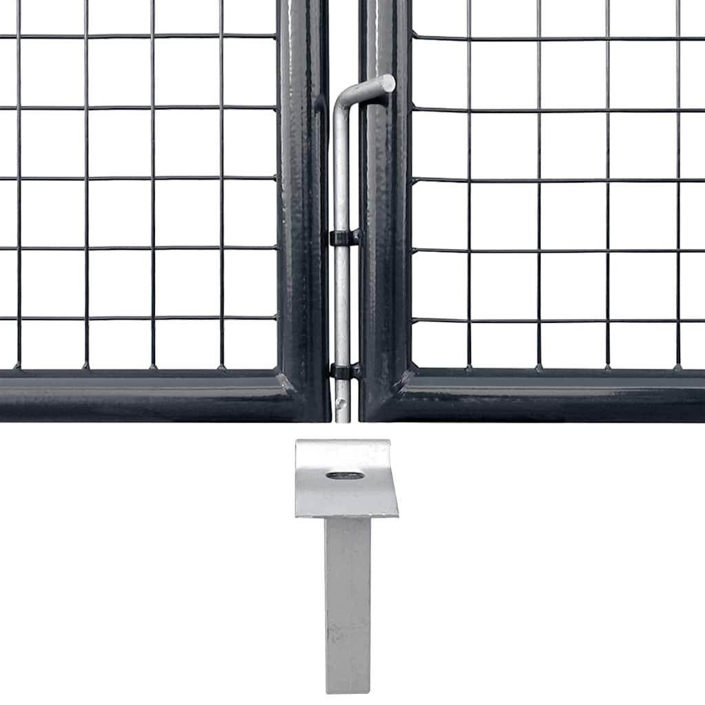 Cancello da Giardino in Rete Antracite 350x125 cm in Acciaio Zincato | homemem39