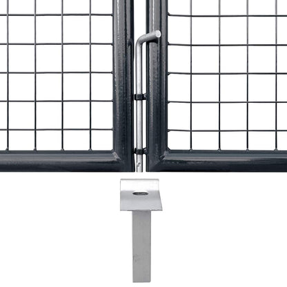 Cancello da Giardino in Rete Antracite 350x125 cm in Acciaio Zincato | homemem39