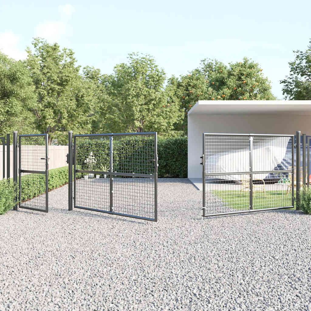 Cancello da Giardino in Rete Antracite 500x125 cm in Acciaio Zincato | homemem39
