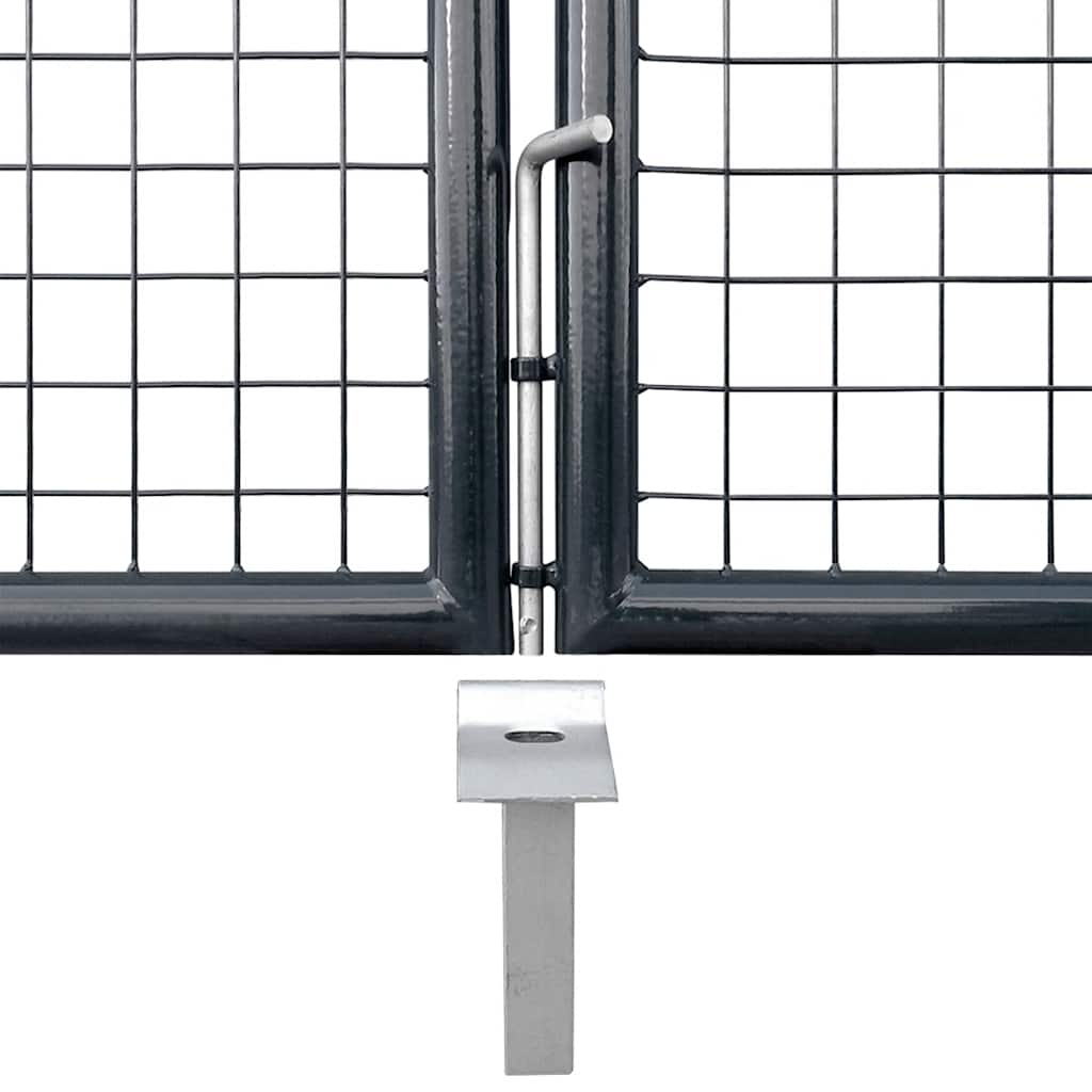 Cancello da Giardino in Rete Antracite 500x125 cm in Acciaio Zincato | homemem39