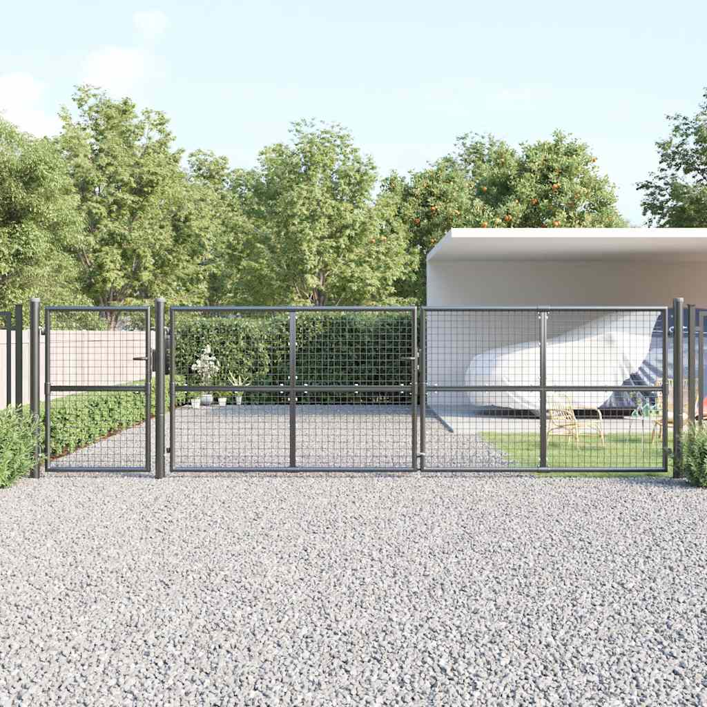 Cancello da Giardino in Rete Antracite 500x125 cm in Acciaio Zincato | homemem39