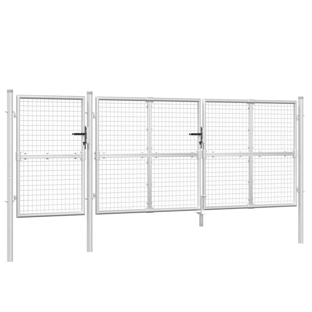 Cancello da Giardino in Rete Argento 400x125 cm in Acciaio Zincato | homemem39