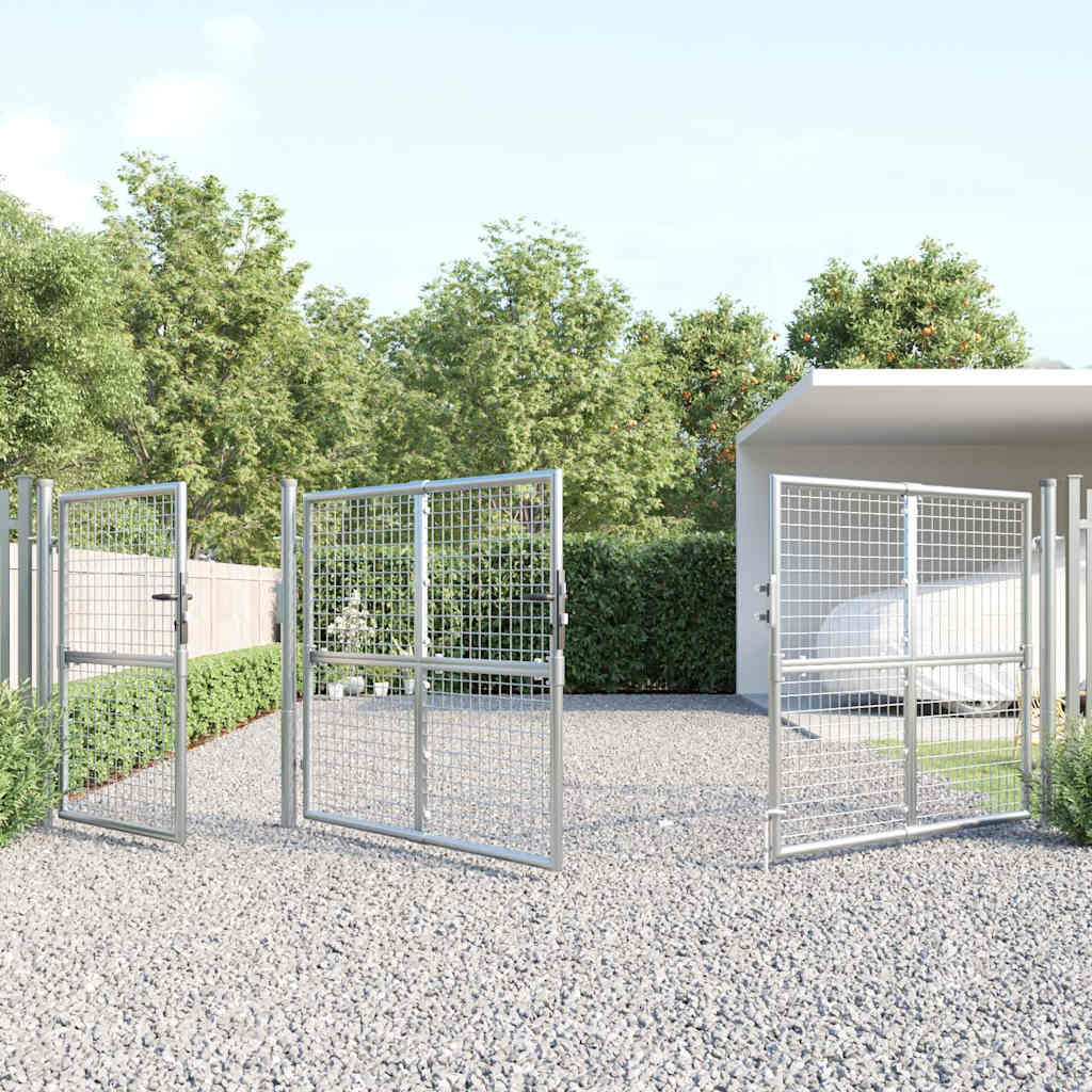 Cancello da Giardino in Rete Argento 400x125 cm in Acciaio Zincato | homemem39
