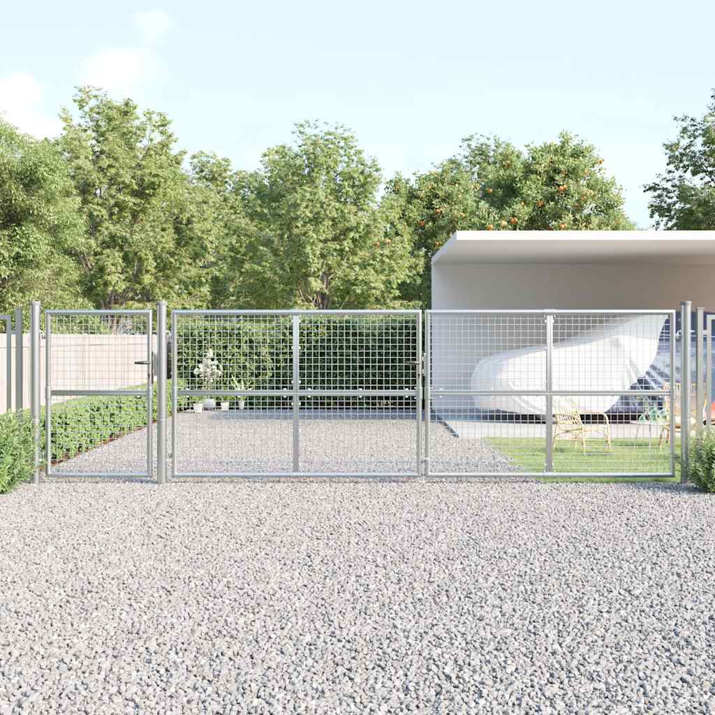 Cancello da Giardino in Rete Argento 500x125 cm in Acciaio Zincato | homemem39