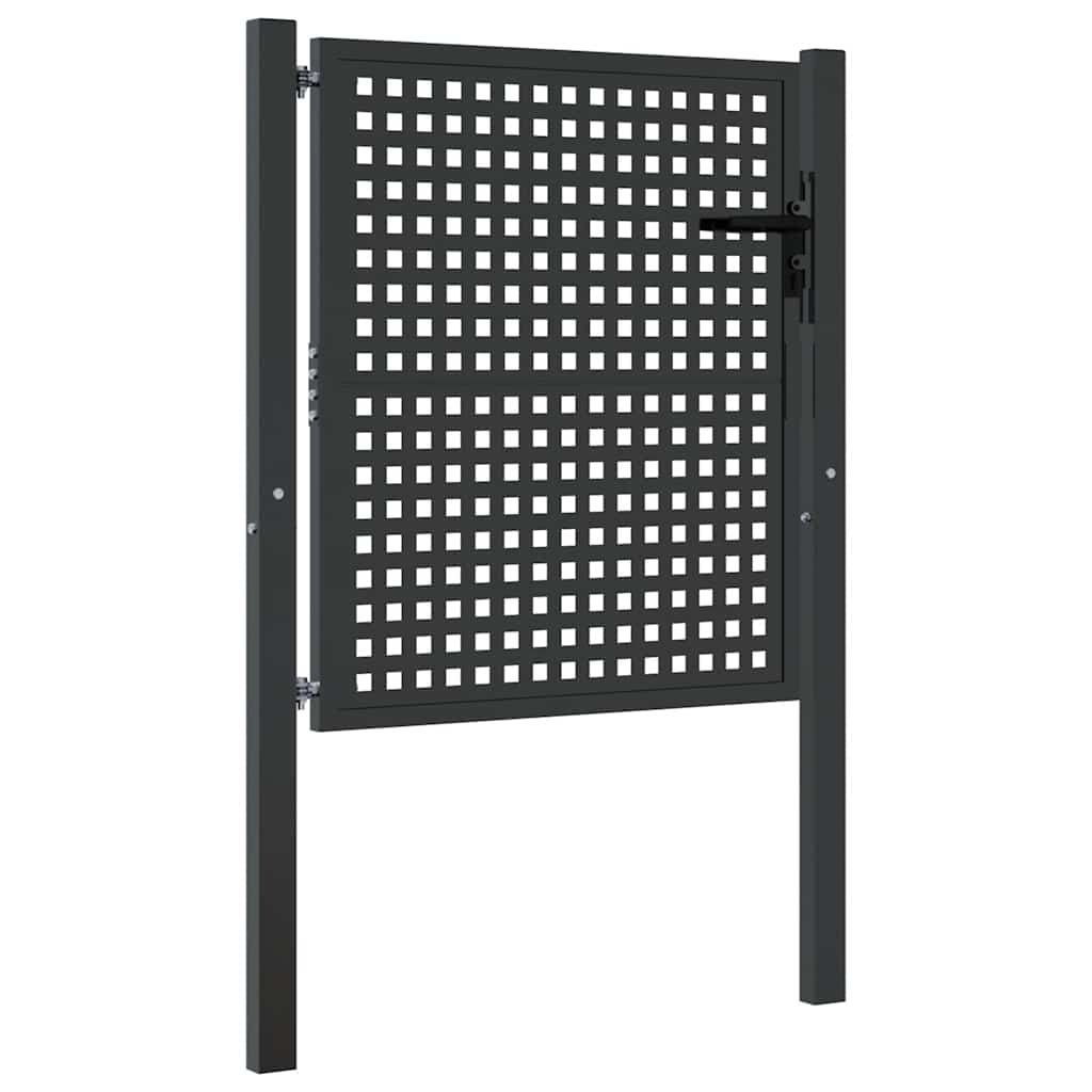 Cancello da Giardino Antracite 100x100 cm in Acciaio | homemem39