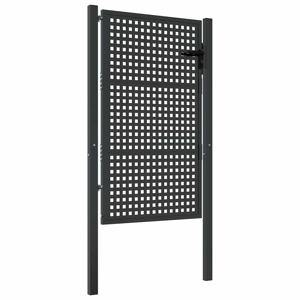 Cancello da Giardino Antracite 100x125 cm in Acciaio | homemem39