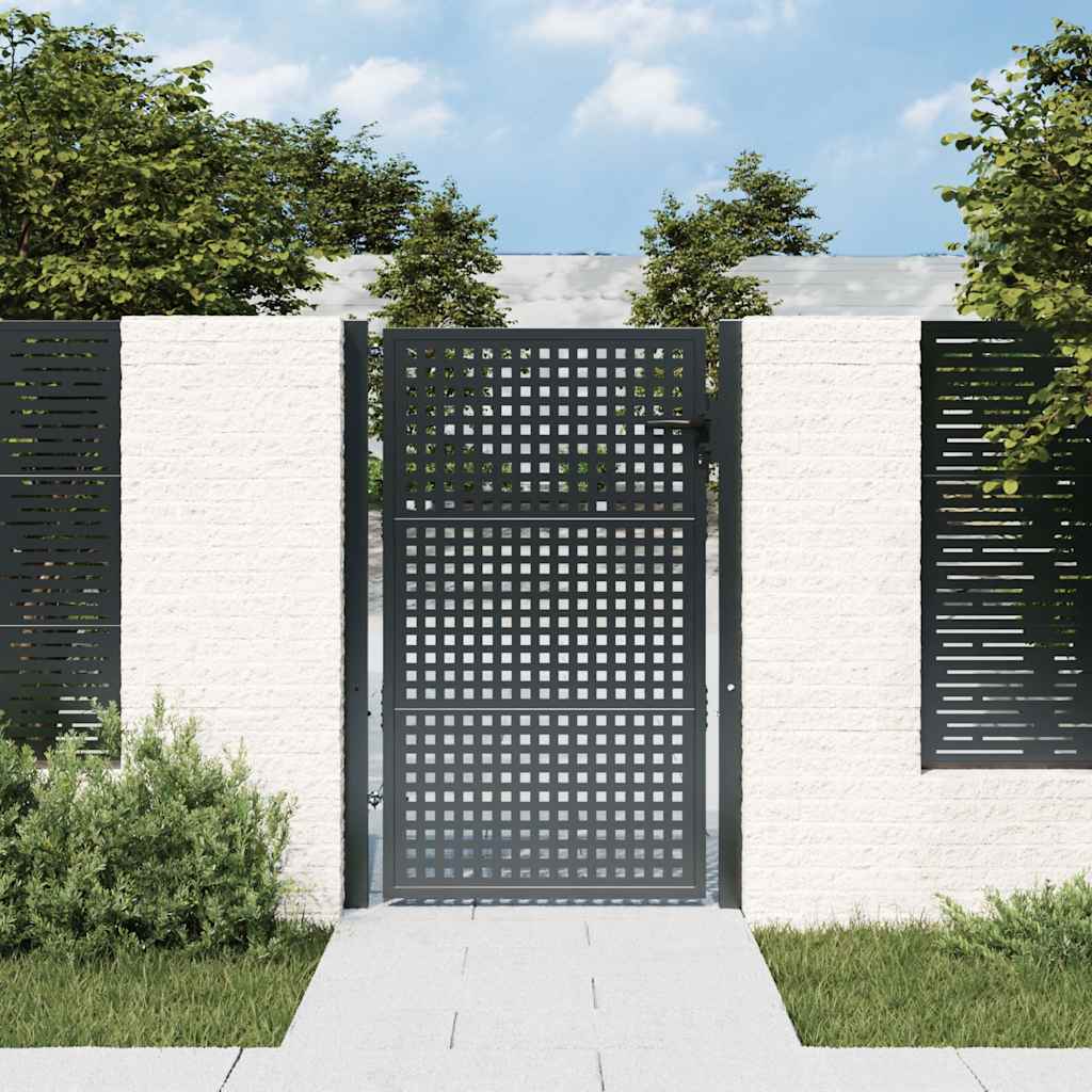 Cancello da Giardino Antracite 100x125 cm in Acciaio | homemem39