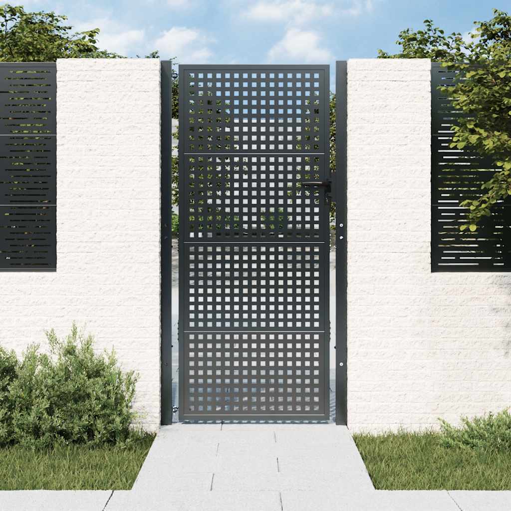 Cancello da Giardino Antracite 100x175 cm in Acciaio | homemem39