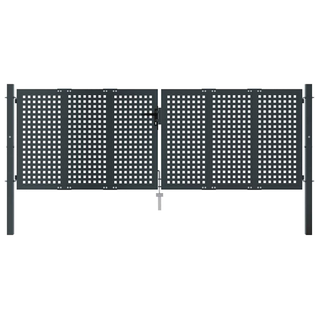 Cancello da Giardino Antracite 300x100 cm in Acciaio | homemem39