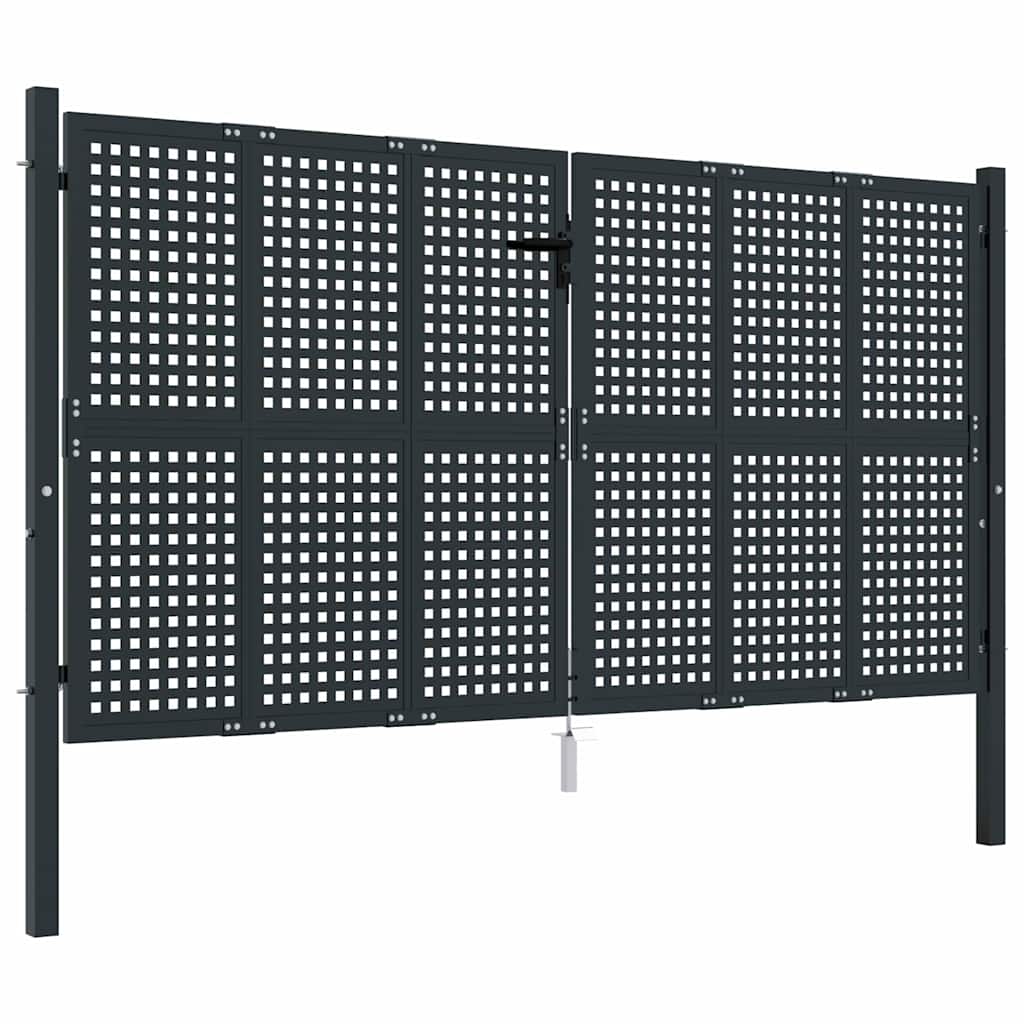 Cancello da Giardino Antracite 300x150 cm in Acciaio | homemem39