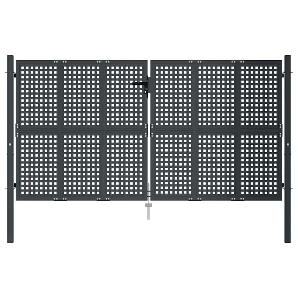 Cancello da Giardino Antracite 300x150 cm in Acciaio | homemem39