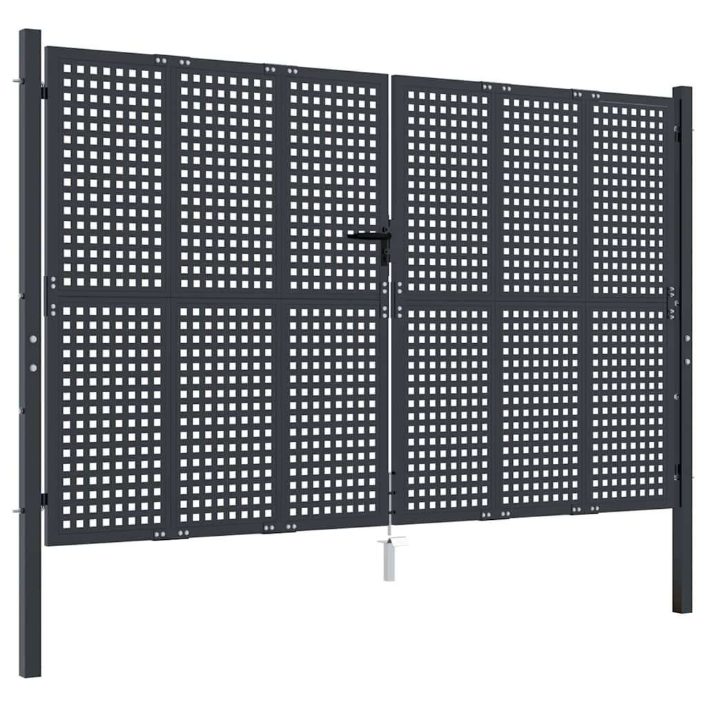 Cancello da Giardino Antracite 300x175 cm in Acciaio | homemem39
