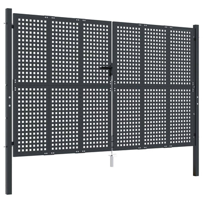 Cancello da Giardino Antracite 300x175 cm in Acciaio | homemem39