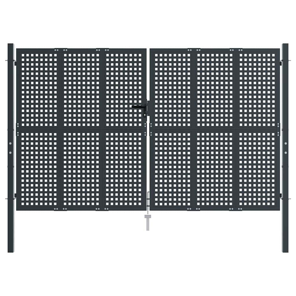 Cancello da Giardino Antracite 300x175 cm in Acciaio | homemem39