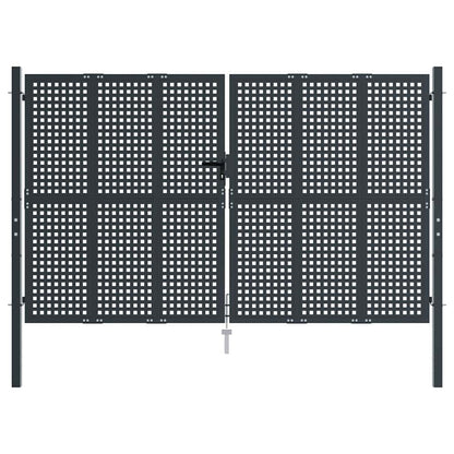 Cancello da Giardino Antracite 300x175 cm in Acciaio | homemem39