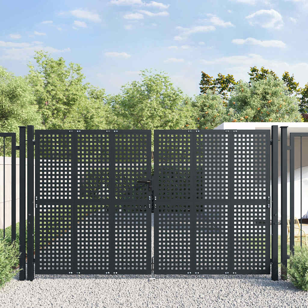 Cancello da Giardino Antracite 300x175 cm in Acciaio | homemem39