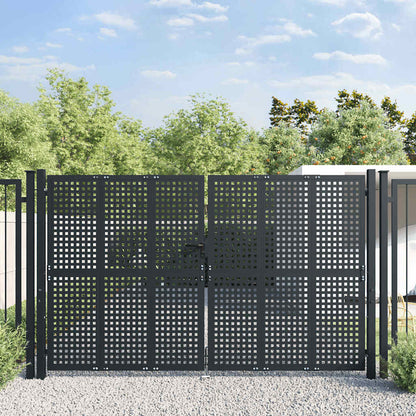 Cancello da Giardino Antracite 300x200 cm in Acciaio