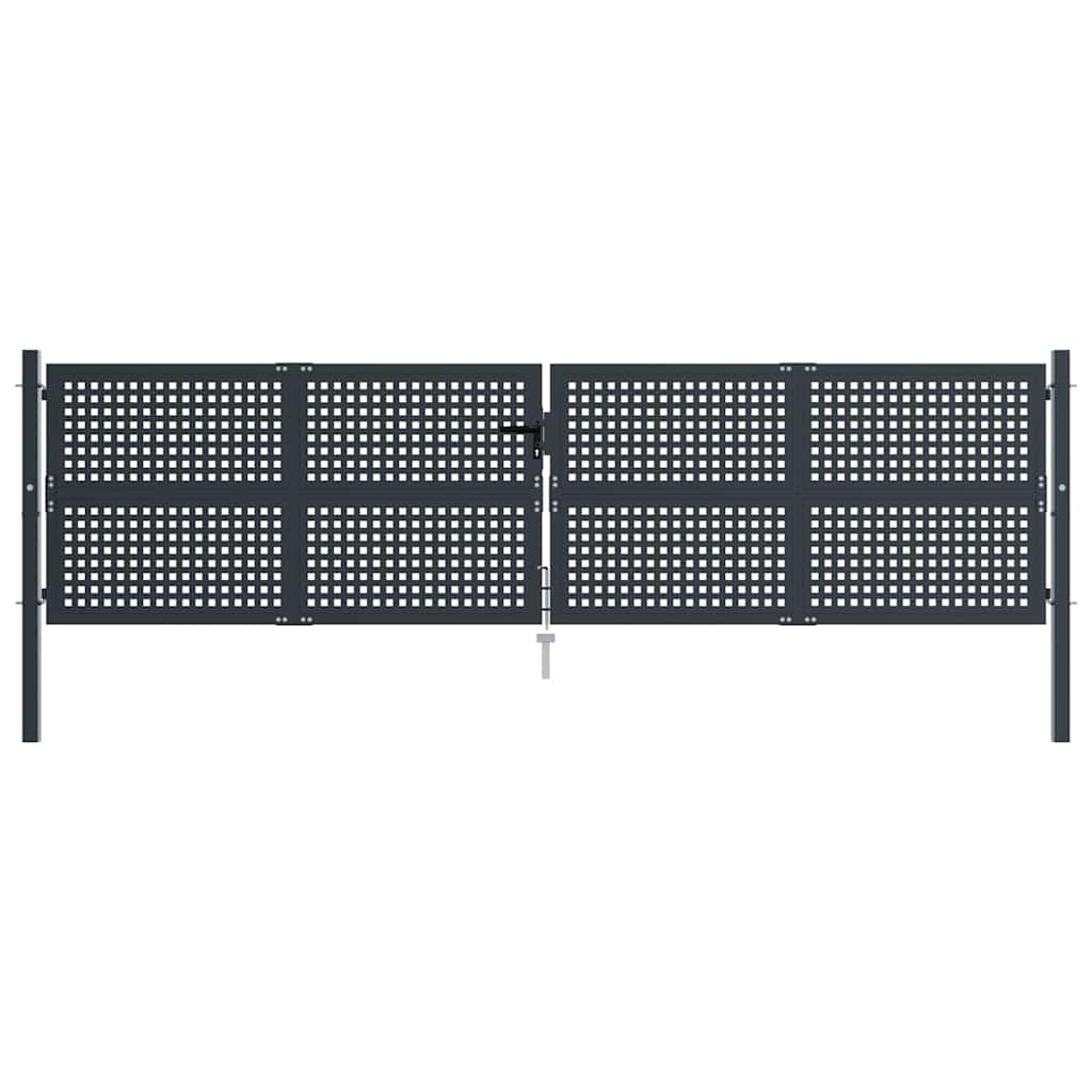 Cancello da Giardino Antracite 400x125 cm in Acciaio | homemem39