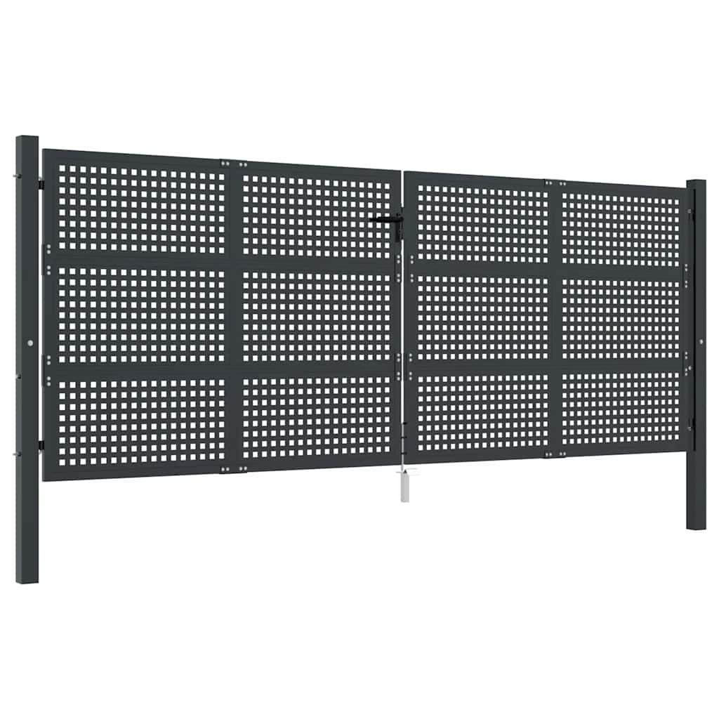 Cancello da Giardino Antracite 400x150 cm in Acciaio | homemem39
