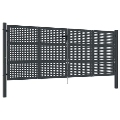 Cancello da Giardino Antracite 400x150 cm in Acciaio | homemem39
