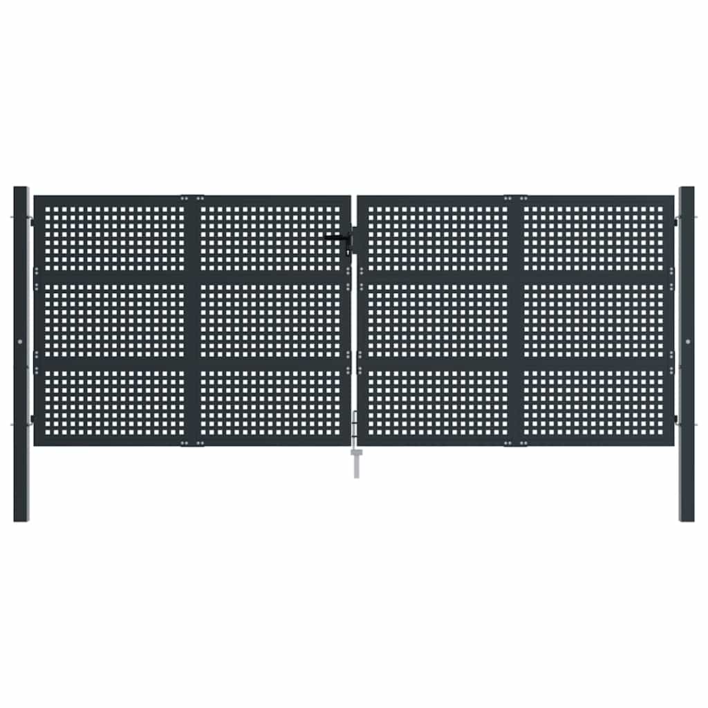 Cancello da Giardino Antracite 400x150 cm in Acciaio | homemem39