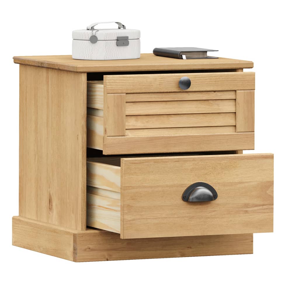 Comodino VIGO 42x35x42 cm in Legno Massello di Pino | homemem39