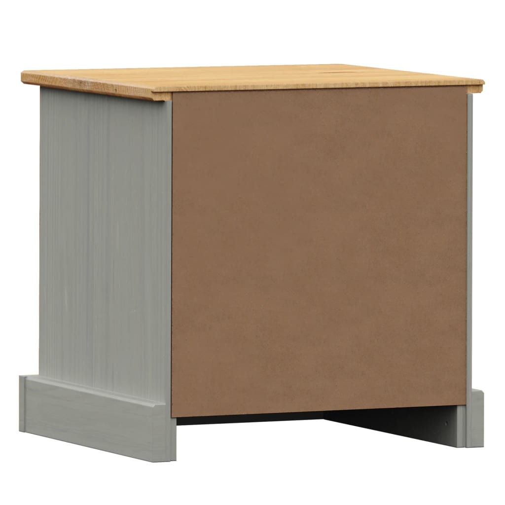 Comodino VIGO Grigio 42x35x42 cm in Legno Massello di Pino | homemem39