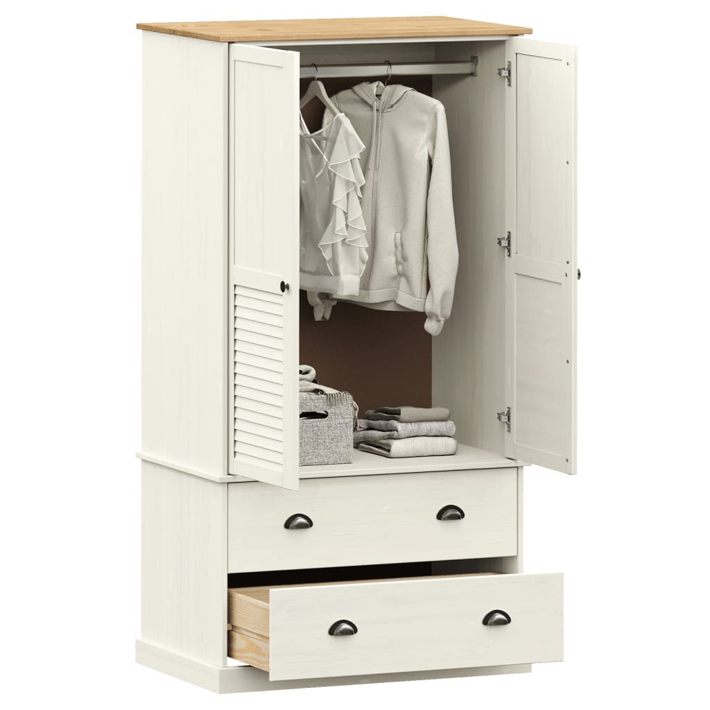 VIGO wardrobe 90x55x176 cm in solid white pine wood