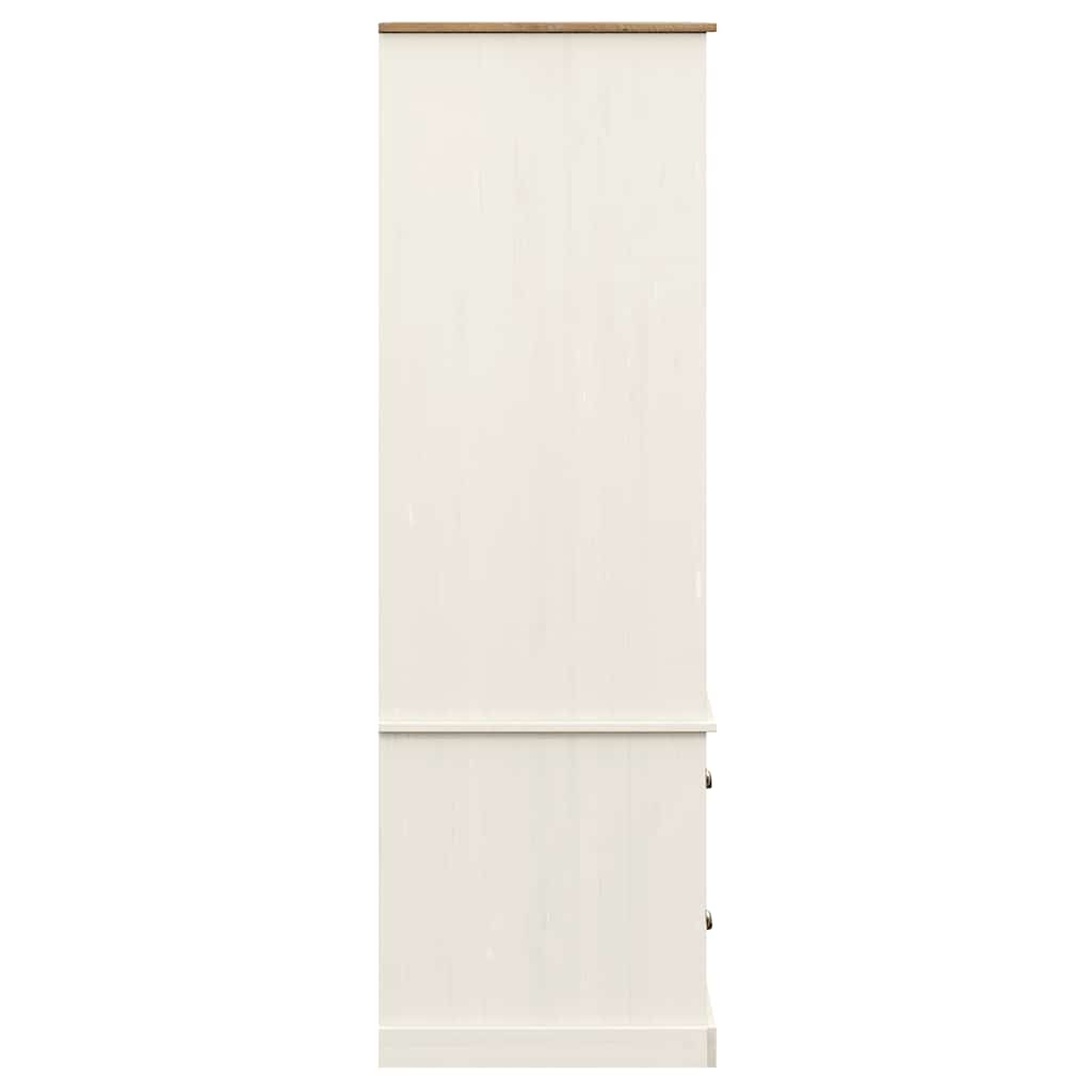 Armadio VIGO 90x55x170 cm in Legno Massello di Pino Bianco - homemem39
