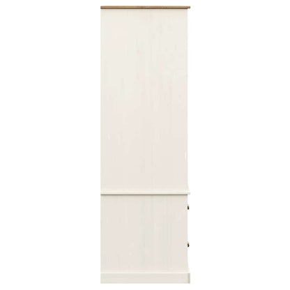 Armadio VIGO 90x55x170 cm in Legno Massello di Pino Bianco - homemem39