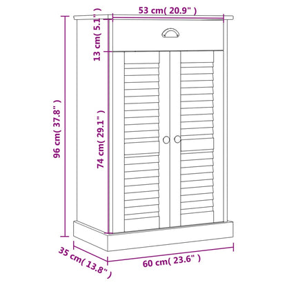 Scarpiera VIGO 60x35x96 cm in Legno Massello di Pino