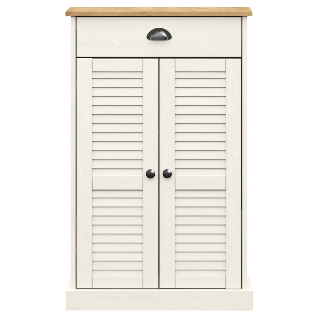 Scarpiera VIGO 60x35x96 cm in Legno Massello di Pino Bianco - homemem39