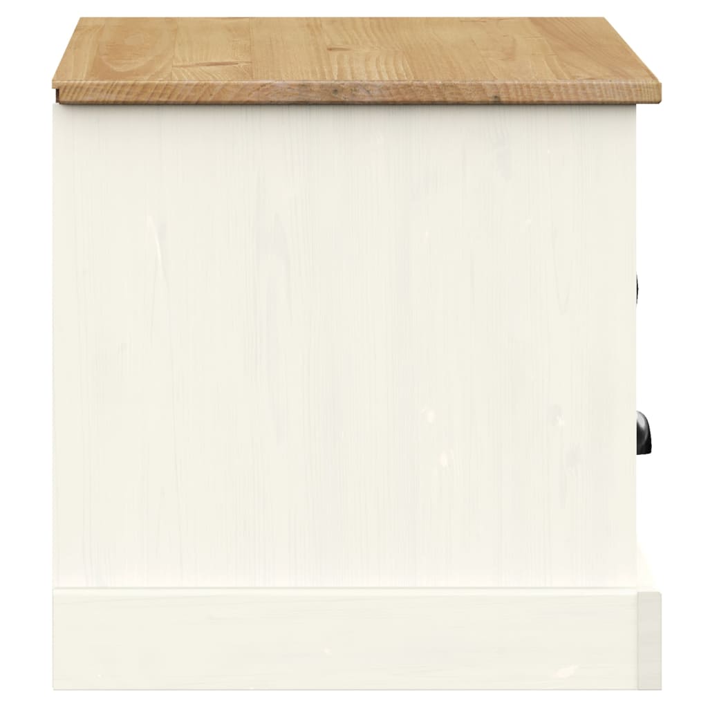Mobile Porta TV VIGO Bianco 106x40x40 cm Legno Massello di Pino