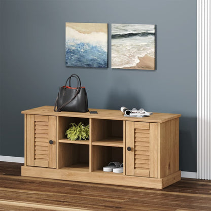 Panca Porta Scarpe VIGO 106x35x45 cm in Legno Massello di Pino | homemem39