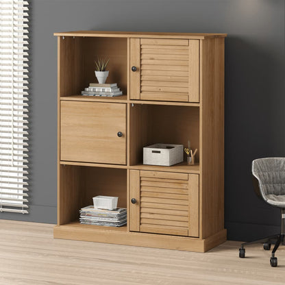 Libreria VIGO 90x35x114,5 cm in Legno Massello di Pino | homemem39