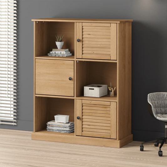 Libreria VIGO 90x35x114,5 cm in Legno Massello di Pino | homemem39